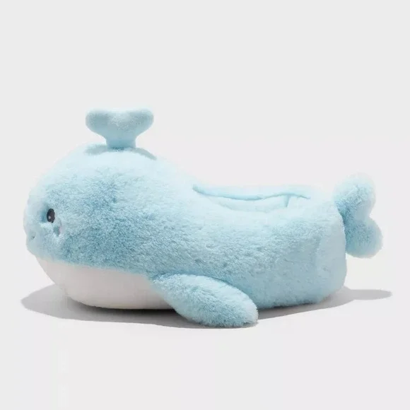 Girls' Whale Character Slippers – Cat & Jack Blue Size 13-1 New With Tags - Picture 8 of 9